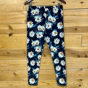 EUC boutique floral daisy print super soft LLR leggings yoga pants XL